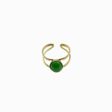 Bague ajourée plateau à rebord dorée 10x8mm
