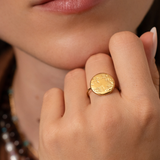 Bague disque martelée 14.50mm