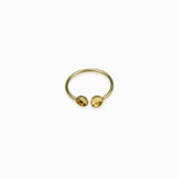 Bague duo plateaux dorée 4mm