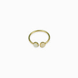 Bague duo plateaux dorée 4mm
