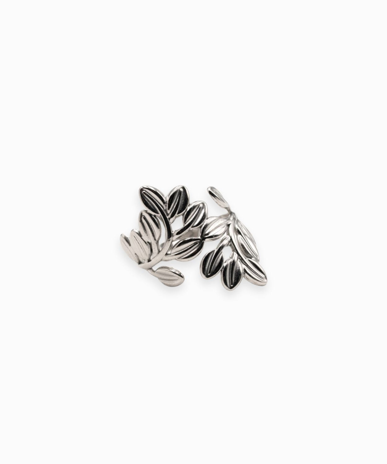 Bague feuille d'olivier 29x21mm