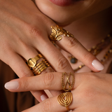 Bague feuille d'olivier 29x21mm