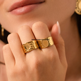 Bague martelée à plateau 8mm