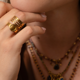 Bague multi-rangs large plateau 8mm