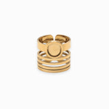Bague multi-rangs large plateau 8mm