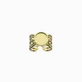 Bague multi-rangs plateau dorée 10mm