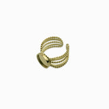 Bague multi-rangs plateau dorée 10mm