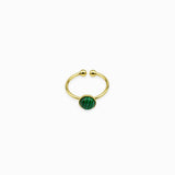 Bague plateau à rebord dentelé dorée 6mm