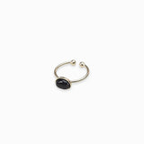 Bague plateau à rebord dorée 8x6mm