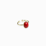 Bague plateau à rebord ovale dorée 10x8mm