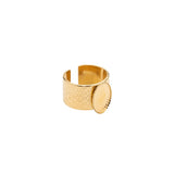 Bague plateau ovale dentelé 10x14mm