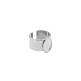 Bague plateau ovale dentelé 10x14mm