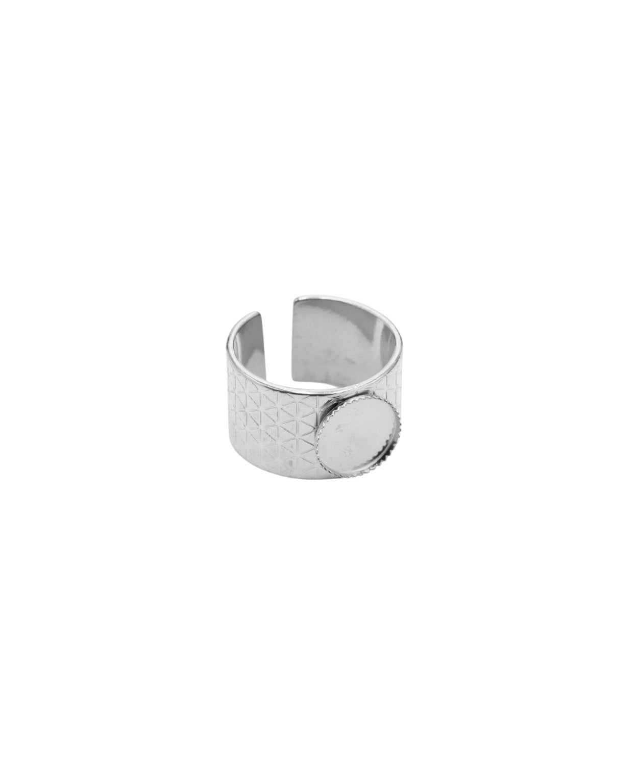 Bague plateau rond dentelé 10mm