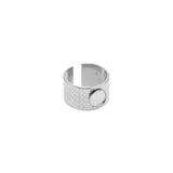Bague plateau rond dentelé 8mm