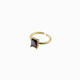 Bague strass rectangle 10x7mm