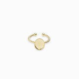 Bague torsadée plateau dentelé dorée 10x8mm