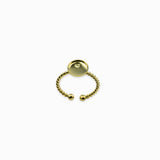 Bague torsadée plateau dentelé dorée 8mm