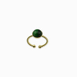 Bague torsadée plateau dentelé dorée 8mm