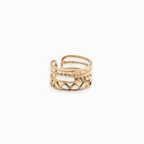 Bague zig-zag multi-rangs avec anneau 13.50x19mm