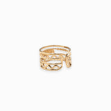 Bague zig-zag multi-rangs avec anneau 13.50x19mm