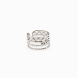 Bague zig-zag multi-rangs avec anneau 13.50x19mm