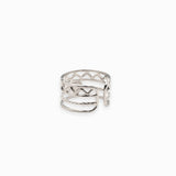Bague zig-zag multi-rangs avec anneau 13.50x19mm