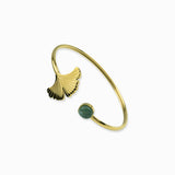 Bracelet feuille de Ginkgo plateau 8mm