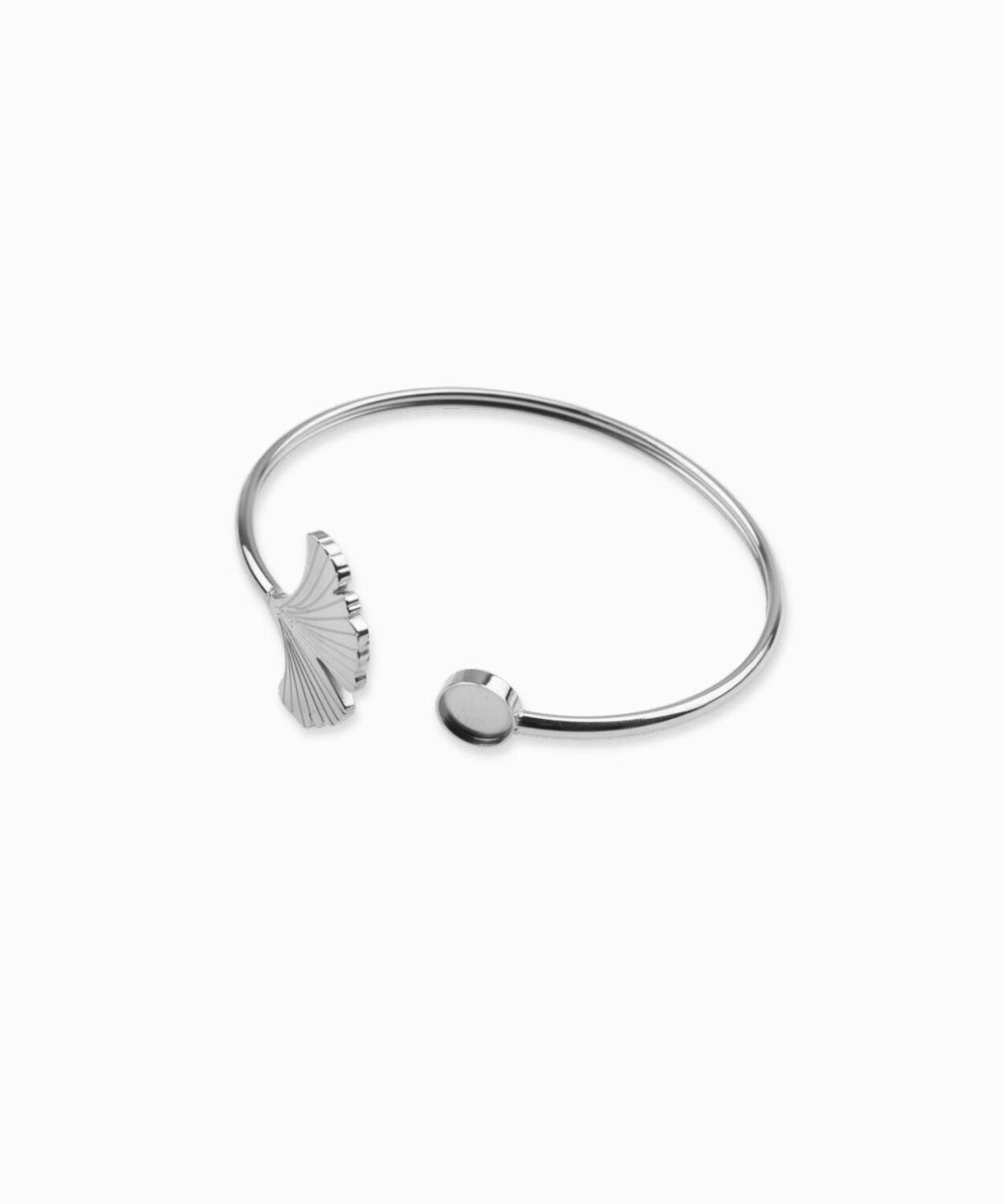 Bracelet feuille de Ginkgo plateau 8mm
