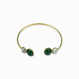 Bracelet fin double plateaux dentelés 8x6 et 10x8mm