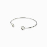 Bracelet jonc double plateaux dentelés 6mm