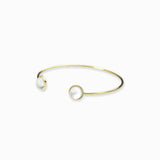 Bracelet jonc fin double plateaux dentelés 8mm