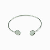 Bracelet jonc fin double plateaux dentelés 8mm