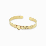 Bracelet jonc martelé plateaux dentelés 10x8 et 6mm