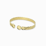 Bracelet jonc martelé plateaux dentelés 6mm et 8mm
