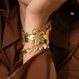 Bracelet manchette fleur 35mm