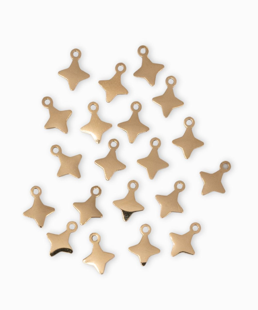 Breloques étoiles rose des vents 6mm