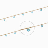 Chaîne forçat zirconium 1.40x1.80mm - Bleu