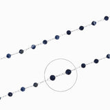 Chaîne argentée perlée facette 3mm - Kyanite