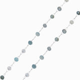 Chaîne argentée perlée facette 3mm