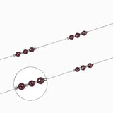 Chaîne argentée palet facettée 4x2.50mm - Grenat