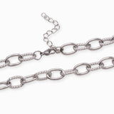 Collier ovale striée dorée 13x8.50mm - Longueur 45 cm