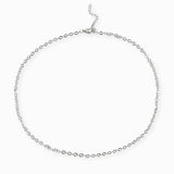 Collier en maille forçat strié 4x3 mm - Longueur 40cm