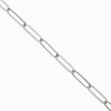 Chaîne trombone rectangle striée 14x5mm