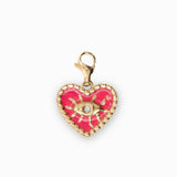 Charms coeur oeil strass - Hanaé 14x15mm