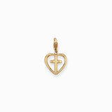 Charms coeur croix 15mm