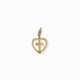 Charms coeur croix 15mm