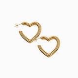 Clous d'oreilles créoles coeur 30x32mm