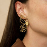 Clous d'oreilles ailes de papillon ovale 10x8mm