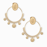Clous d'oreilles ovale Esmeralda 14x10mm
