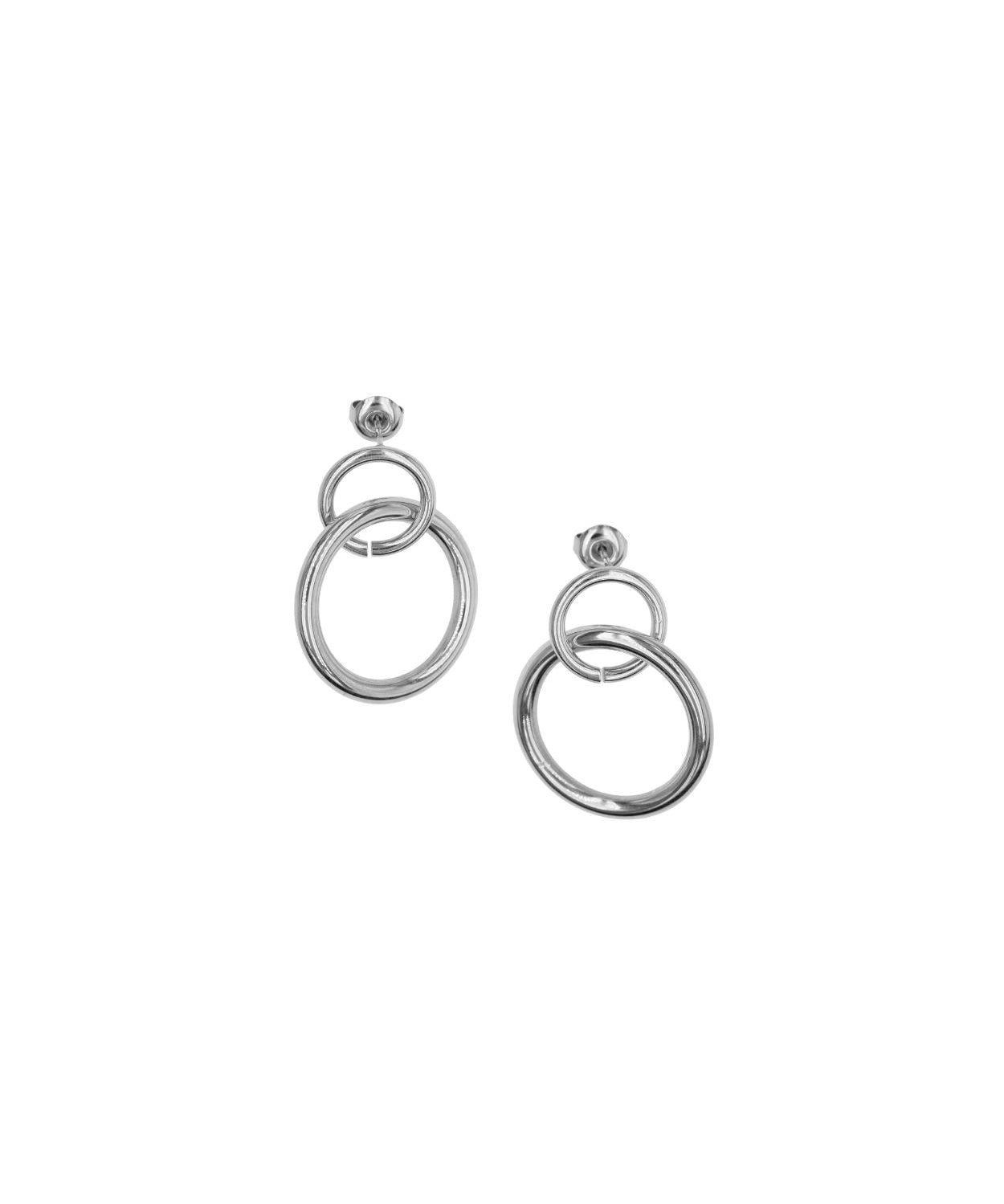 Clous d'oreilles double anneau 14x25mm